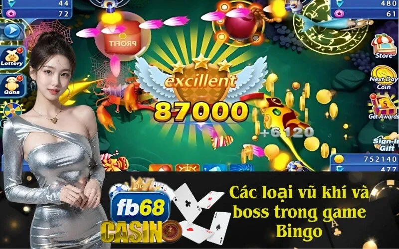 Các loại vũ khí và boss trong game Bingo